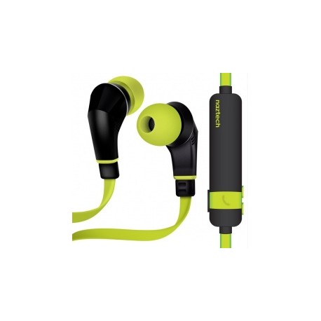 Naztech Audífonos Intrauriculares Deportivos con Micrófono NX80W, Inalámbrico, Bluetooth, Negro/Verde