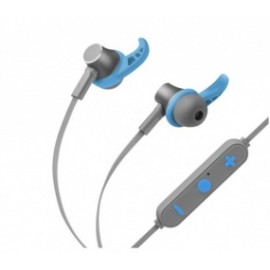 Steren Audífonos Intrauriculares Deportivos con Micrófono AUD-7005, Bluetooth, Inalámbrico, Gris/Azul