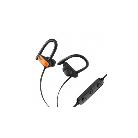 Steren Audífonos Intrauriculares Deportivos con Micrófono AUD-7612, Bluetooth, Inalámbrico, Negro/Naranja