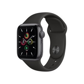 Apple Watch SE GPS, Caja de Aluminio Color Space Gray de 40mm, Correa Deportiva Negra