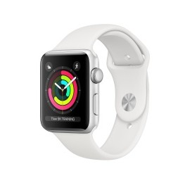 Apple Watch Series 3 GPS, Caja de Aluminio Color Plata de 42mm, Correa Deportiva Blanca