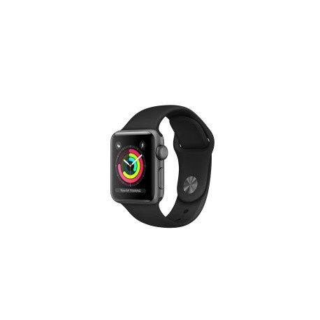 Apple Watch Series 3 GPS, Caja de Aluminio Color Space Gray de 38mm, Correa Deportiva Negra