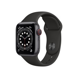 Apple Watch Series 6 GPS + Cellular, Caja de Aluminio Color Space Gray de 40mm, Correa Deportiva Negra