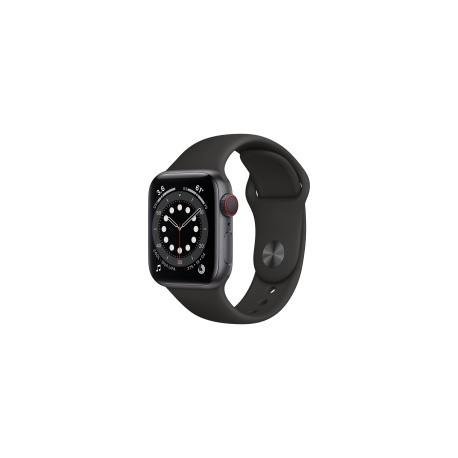 Apple Watch Series 6 GPS + Cellular, Caja de Aluminio Color Space Gray de 40mm, Correa Deportiva Negra