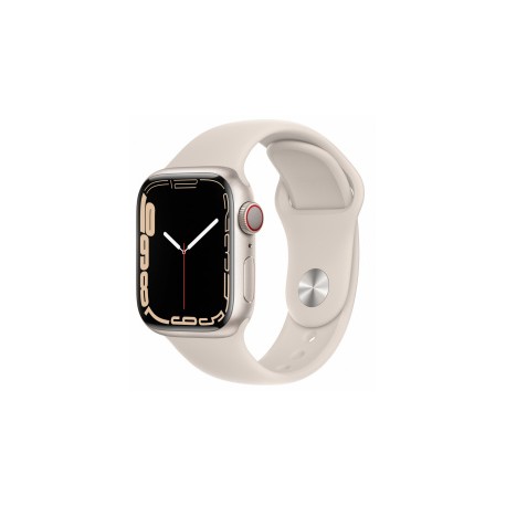 Apple Watch Series 7 GPS + Cellular, Caja de Aluminio Color Blanco de 41mm, Correa Deportiva Blanco