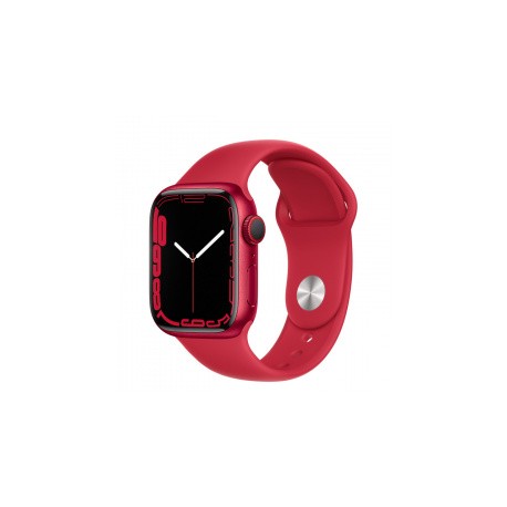 Apple Watch Series 7 GPS + Cellular, Caja de Aluminio Color Rojo de 41mm, Correa Deportiva Rojo