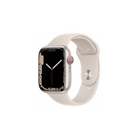 Apple Watch Series 7 GPS + Cellular, Caja de Aluminio Color Blanco de 45mm, Correa Deportiva Blanco