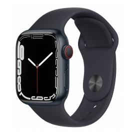 Apple Watch Series 7 GPS + Cellular, Caja de Aluminio Color Azul Medianoche de 41mm, Correa Deportiva Azul Medianoche