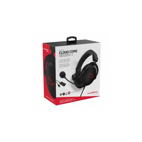 HyperX Audífonos Gamer Cloud Core 7.1, Alámbrico, 1 Metro, 3.5/USB, Negro