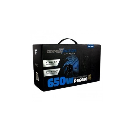 Fuente de Poder Game Factor PSG650 80 PLUS Bronze, 20+4 pin ATX, 120mm, 650W, Negro