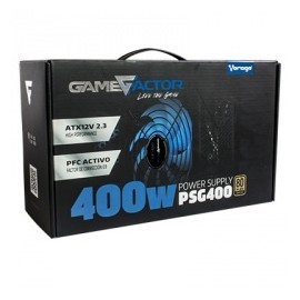 Fuente de Poder Game Factor PSG400 80 PLUS Bronze, 20+4 pin ATX, 120mm, 400W, Negro