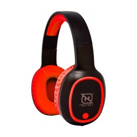 Necnon Audífonos con Micrófono NBH-04 Pro, Bluetooth, Inalámbrico, Rojo/Negro