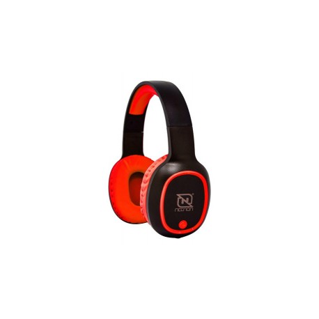 Necnon Audífonos con Micrófono NBH-04 Pro, Bluetooth, Inalámbrico, Rojo/Negro