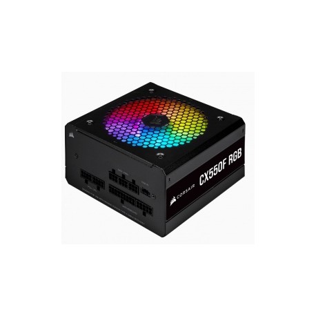 Fuente de Poder Corsair CX550F RGB 80 PLUS Bronze, 24-pines ATX, 120mm, 550W, Negro