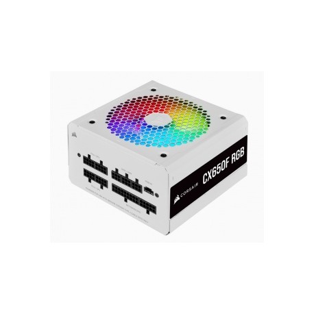 Fuente de Poder Corsair CX650F RGB 80 PLUS Bronze, 24-pines ATX, 120mm, 650W, Blanco