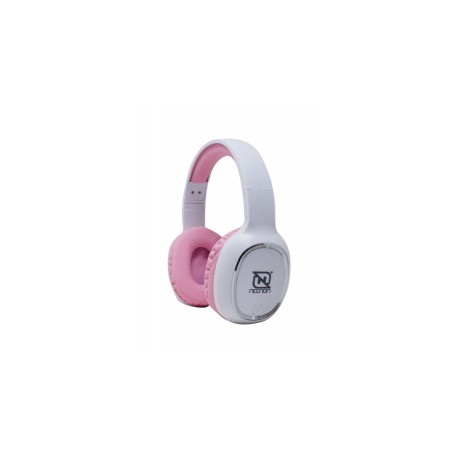 Necnon Audífonos con Micrófono NBH-04 Pro, Bluetooth, Inalámbrico, Rosa/Blanco