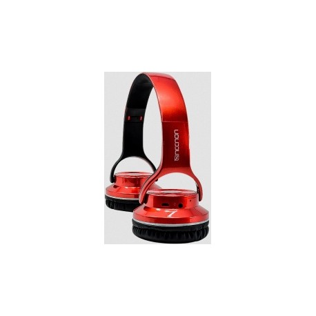 Necnon Audífonos con Micrófono NBH-06, Bluetooth, Inalámbrico, Rojo