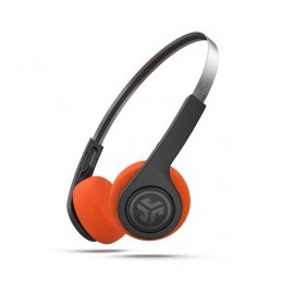 JLAB Audífonos con Micrófono Rewind Wireless Retro, Bluetooth, Inalámbrico, Negro/Naranja