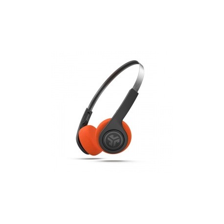 JLAB Audífonos con Micrófono Rewind Wireless Retro, Bluetooth, Inalámbrico, Negro/Naranja