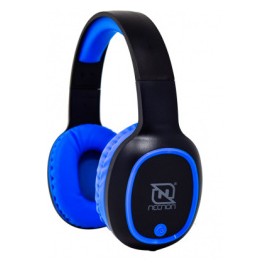 Necnon Audífonos con Micrófono NBH-04 Pro, Bluetooth, Inalámbrico, Azul/Negro