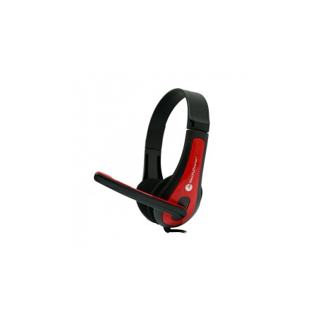 TechZone Audífonos con Micrófono TZ15PCAUD, Alámbrico, Negro/Rojo