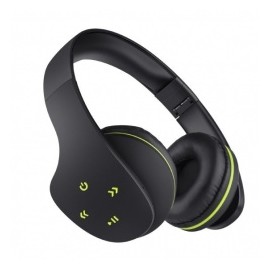 Steren Audífonos con Micrófono Ultra Confort, Bluetooth, Inalámbrico, Negro/Verde