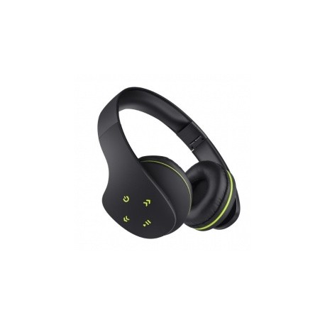 Steren Audífonos con Micrófono Ultra Confort, Bluetooth, Inalámbrico, Negro/Verde