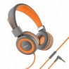 Steren Audífonos con Micrófono AUD-222, Alámbrico, 3.5mm, Gris/Naranja