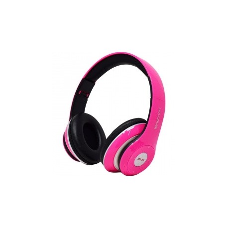 Necnon Audífonos con Micrófono NBH-01R, Bluetooth, Alámbrico/Inalámbrico, 3.5mm, Rosa