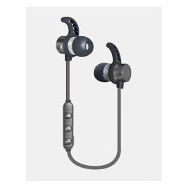 Ginga Audífonos Intrauriculares Deportivos con Micrófono GI18AUD01BT-GR, Inalámbrico, Bluetooth, Gris