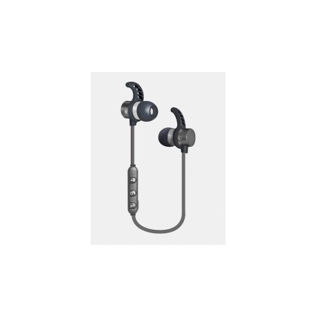 Ginga Audífonos Intrauriculares Deportivos con Micrófono GI18AUD01BT-GR, Inalámbrico, Bluetooth, Gris